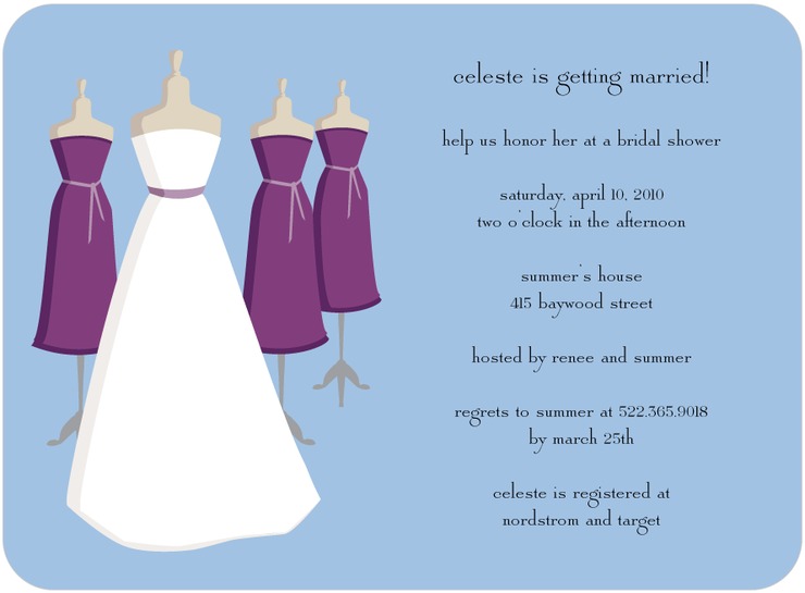 DRESSES BRIDAL SHOWER INVITATION