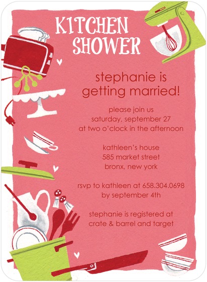 TABLEWARE KITCHEN BRIDAL SHOWER INVITES