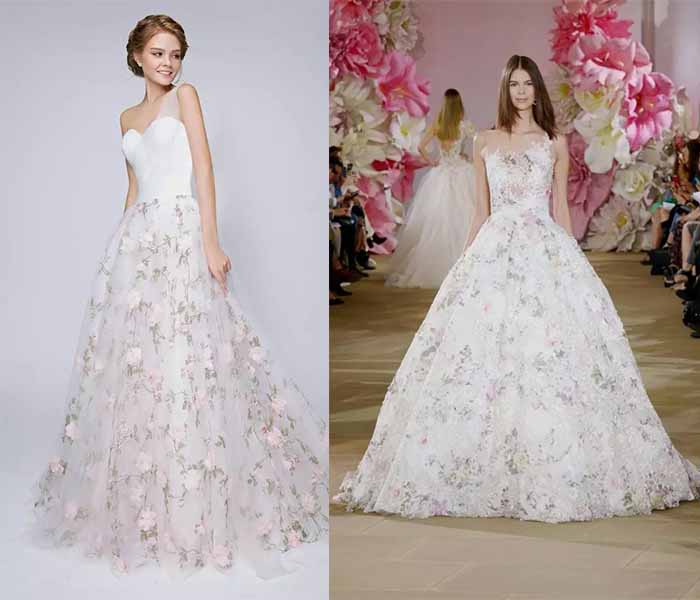 2017 printing wedding dresses