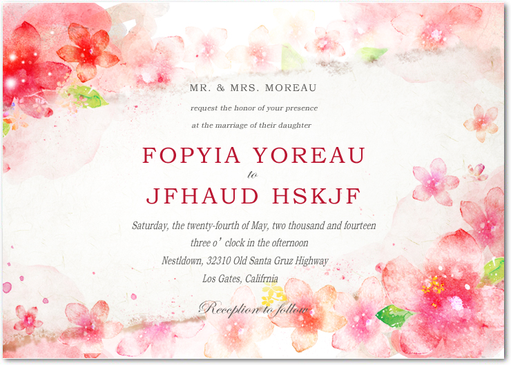 bright color flowers wedding invitations 