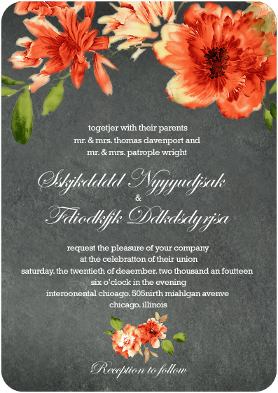 ORANGE AFRICAN DAISY WEDDING INVITATION CARDS