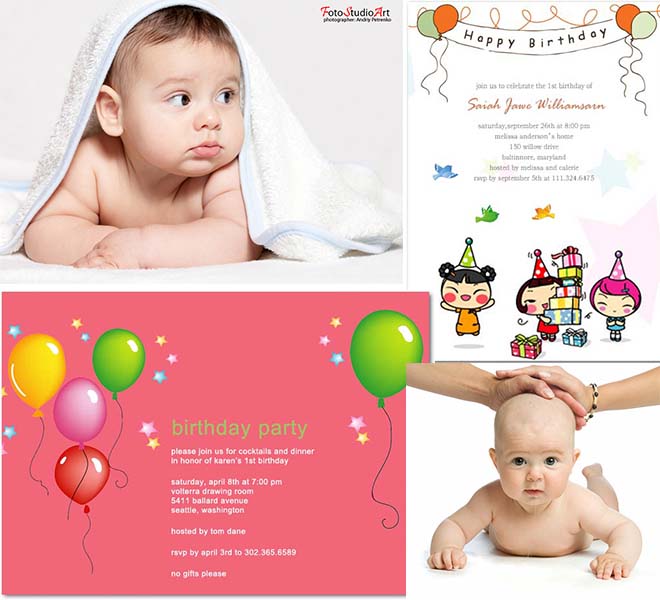 baby birthday party invitations