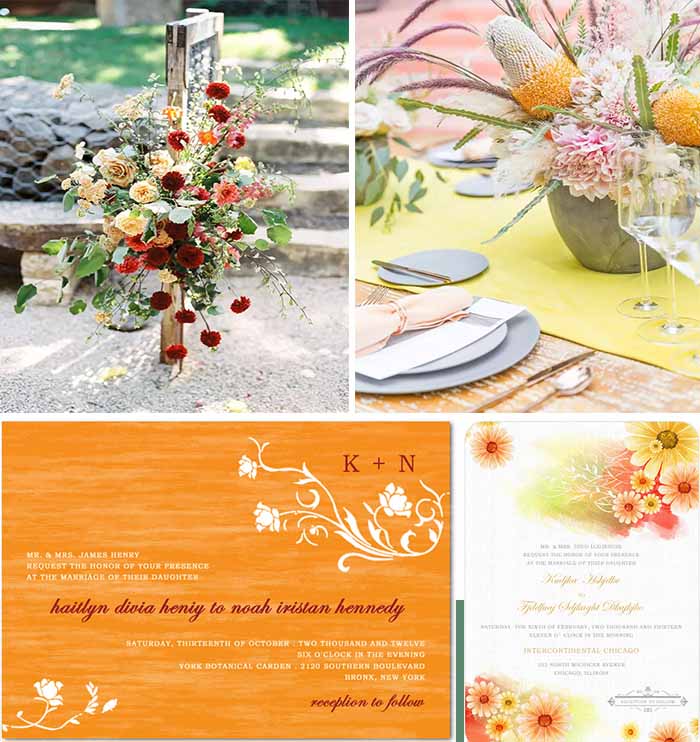 bright yellow wedding color for fall