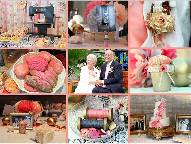 pink and Champagne coloe wedding anniversary party