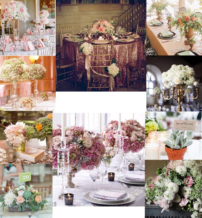 flowers on the wedding table