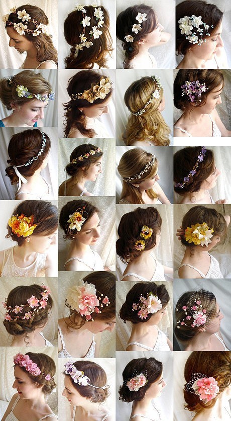 flowers bridal hair style