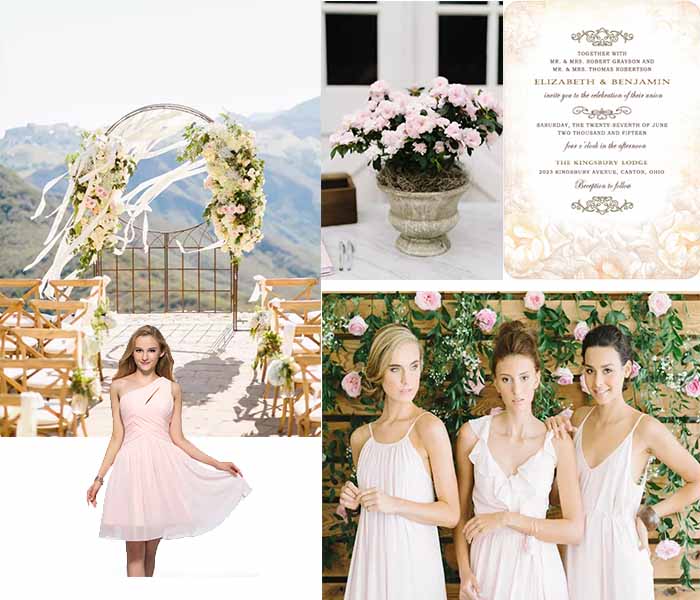 pink and ivory wedding color palette