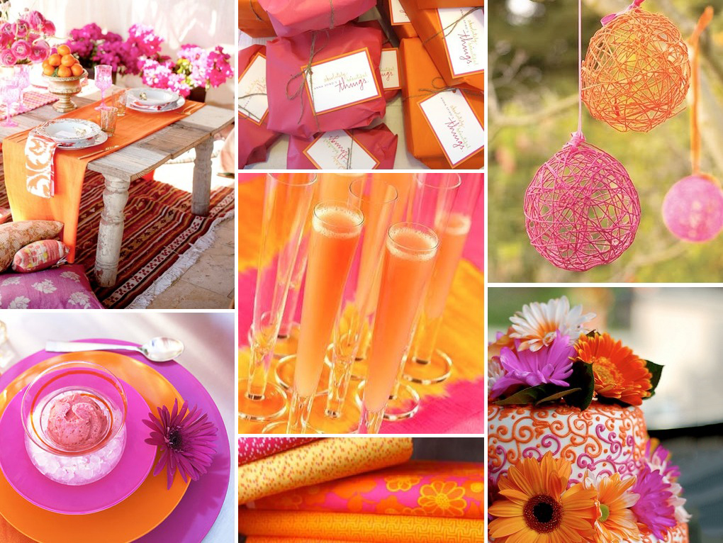 Hot Pink and Orange Wedding