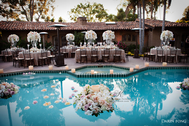 summer poolside wedding party location 