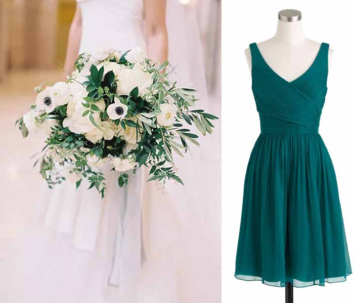 white and green wedding color combos