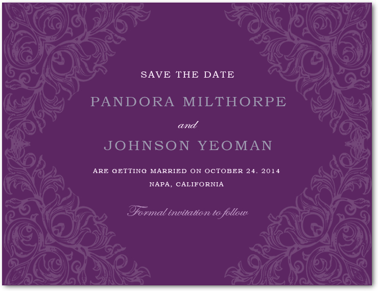 Abstract Sketch Of Plants Save The Date Cards HPS018