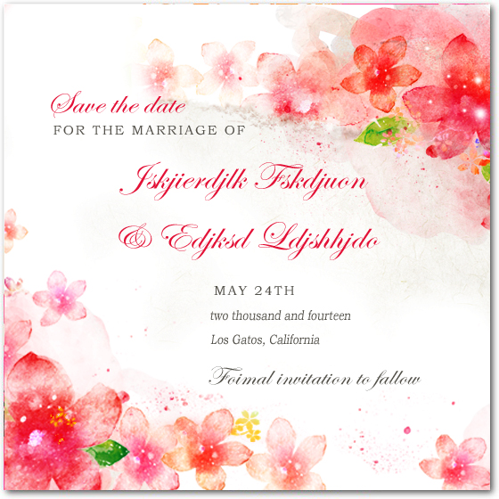 Lively Watercolour Floral Wedding Save The Dates HPS050