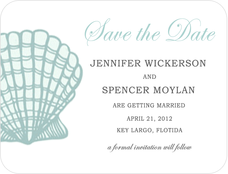 Shell Conch Light Blue Save The Dates CardS HPS057