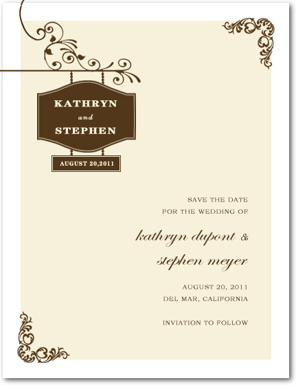 Charming And Simple Outside Save The Date Card HPS086