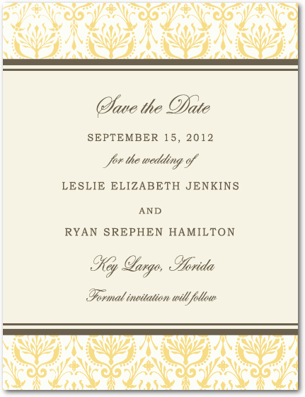 Formal Beautiful pattern Save The Date Card HPS087