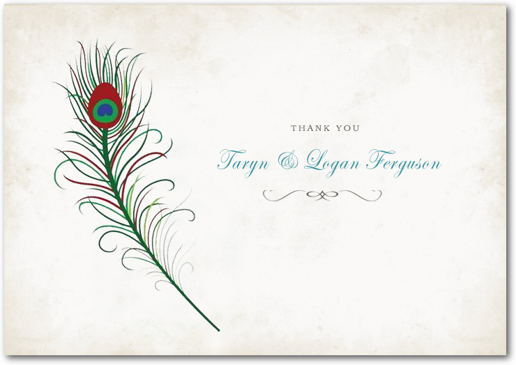 Feather Retro Handwriting Script Thank You Card HPT015