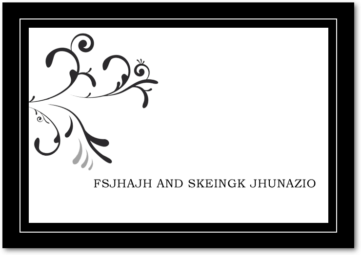 Flourish And Neutral Scroll Wedding Thanks Cards HPT042