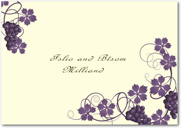 Purple Twirling Vineyard Wedding Thanks Cards HPT044