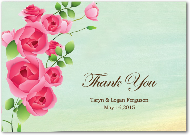 Colorful Sweet Rose Blooms Thank You Cards HPT082