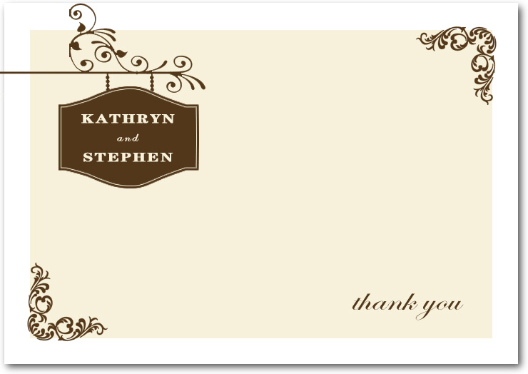 Charming And Simple Outside Thank You Cards HPT086