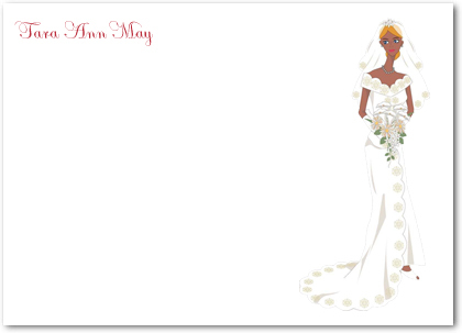 Elegance And Charming Bride Portrait Thank You Card HPT105