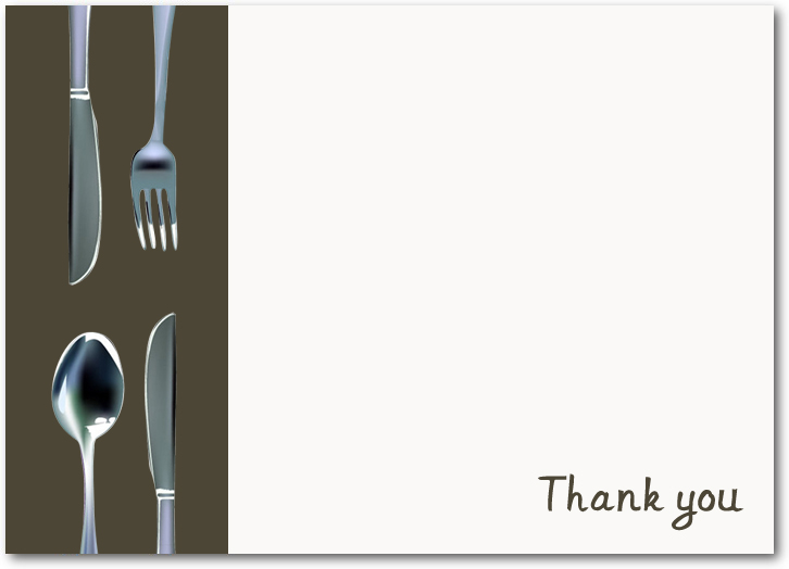 Modern Tableware Thank You Card HPT152