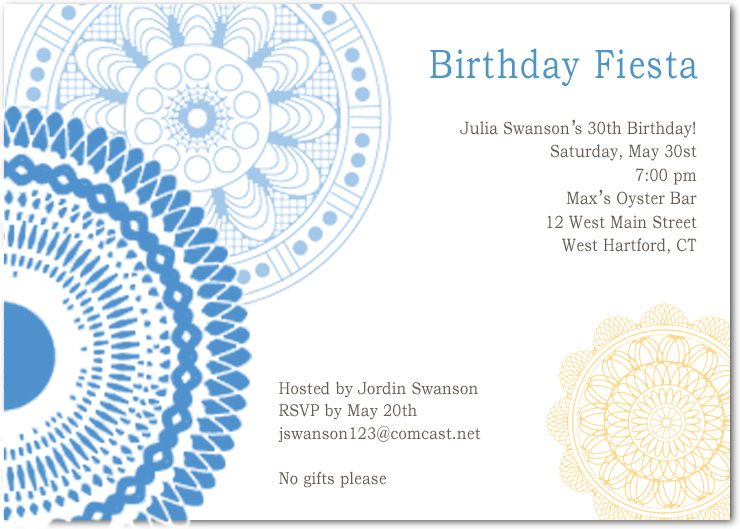 Delicate Dishes And Doilies Birthday Party Invitations HPBP110