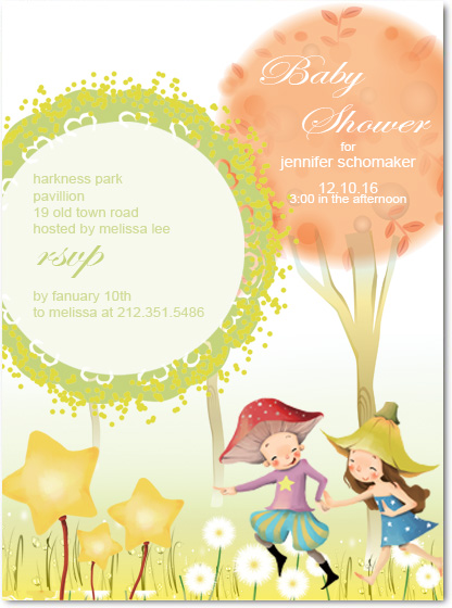 Fairy Tale Baby Shower Invitation card HPBS220