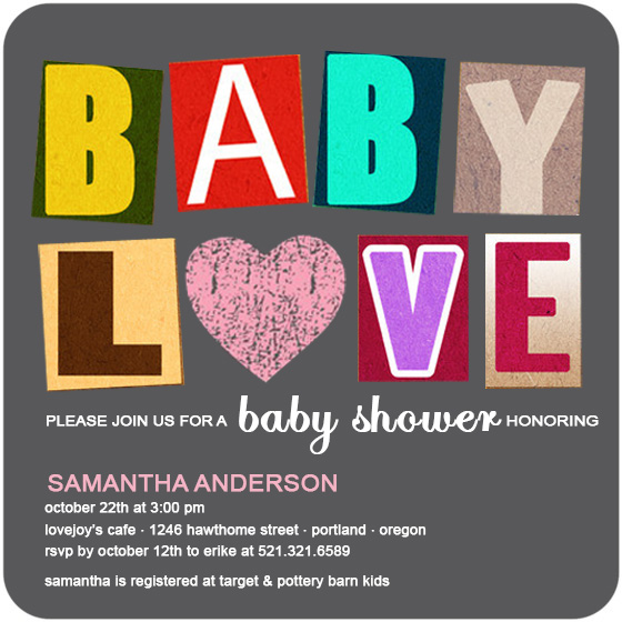 Richly Figured Colorful Baby Shower Invites HPBS229