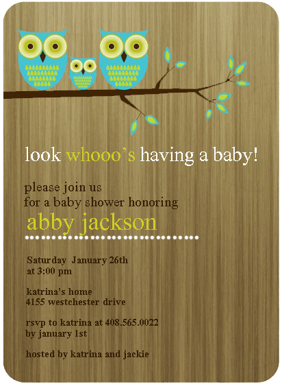 Owl Families Baby Shower Invitations HPBS232