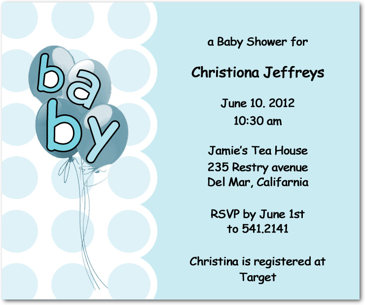 Balloons And Circles Baby Shower Invitation Cards HPBS241