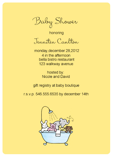 Bath Toys Baby Shower Invitation Cards HPBS247