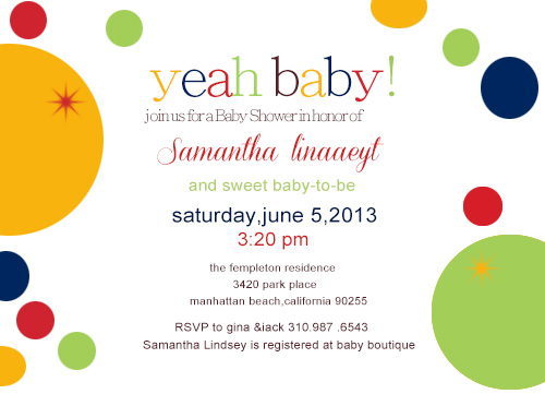Sweet Circle Baby To Be Shower Invitation Card HPBS251