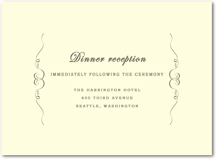 Windswept Simple symmetrical Wedding Reception Cards HPC048