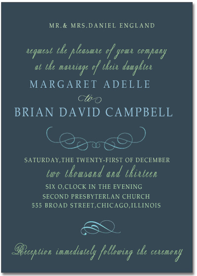 Beautiful Curve Typography Wedding Invitation Card HPI064