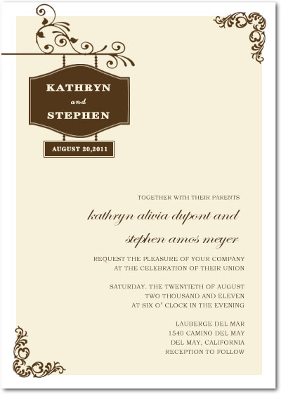Charming And Simple Outside Wedding Invites Card HPI086